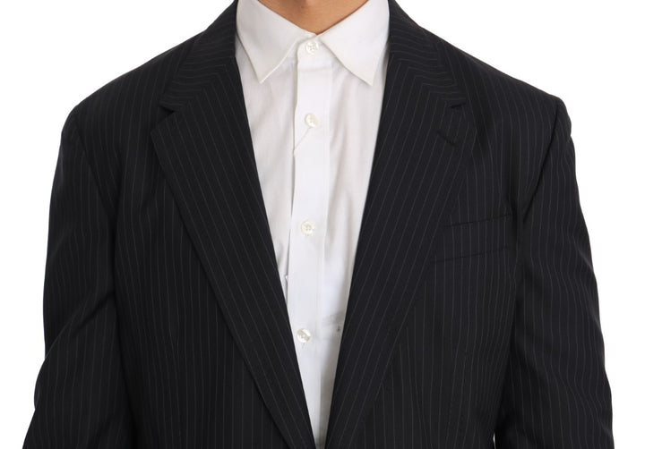 Elegant striped blazer made of wool and silk in a slim fit