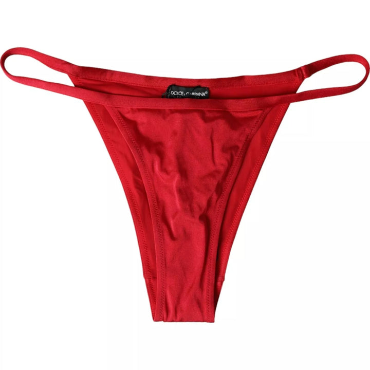 Red Nylon Stretch Swimwear Swimsuit Bottom Bikini