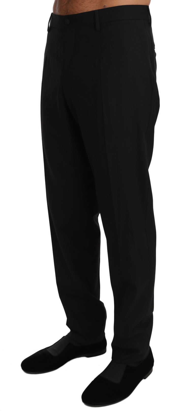 Schwarze Wolle Stretch Kleid Hose Hose