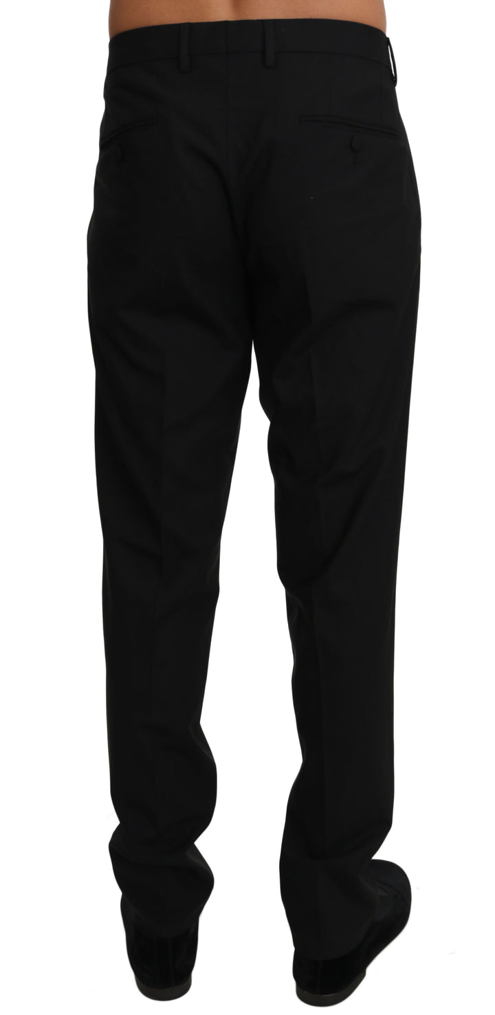 Schwarze Wolle Stretch Kleid Hose Hose