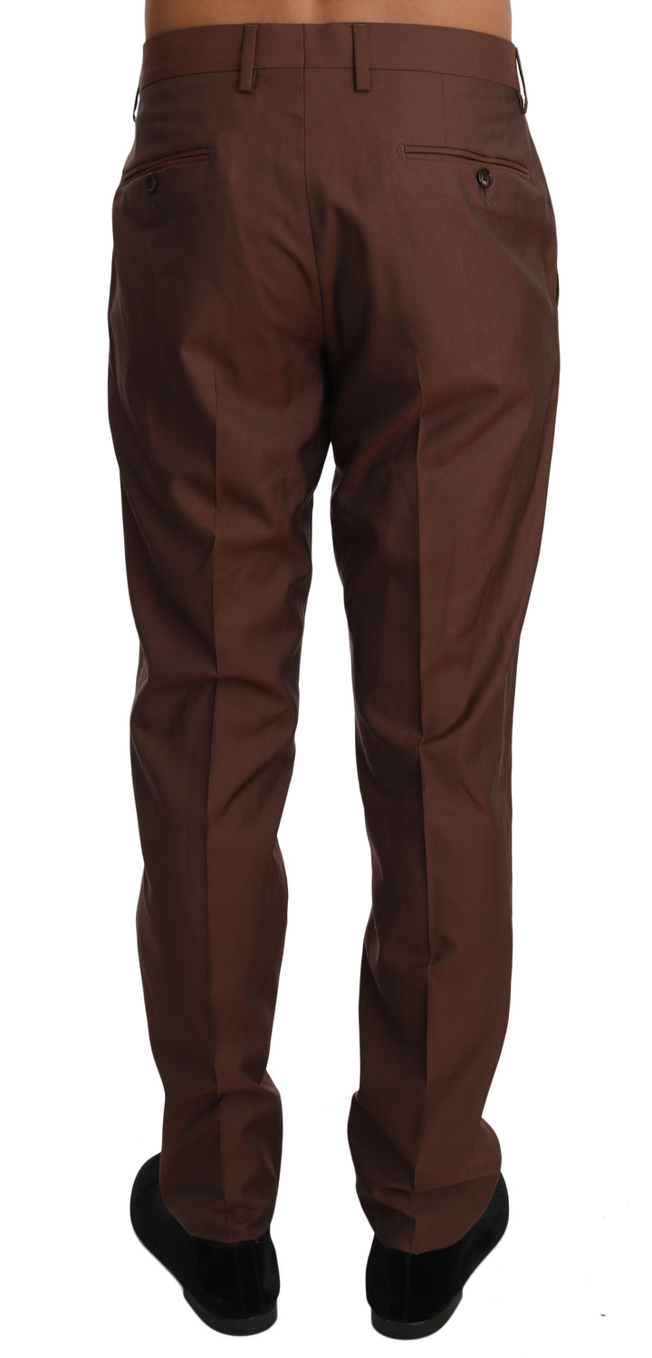 Braun Wolle Seide Formelle Hose Hose