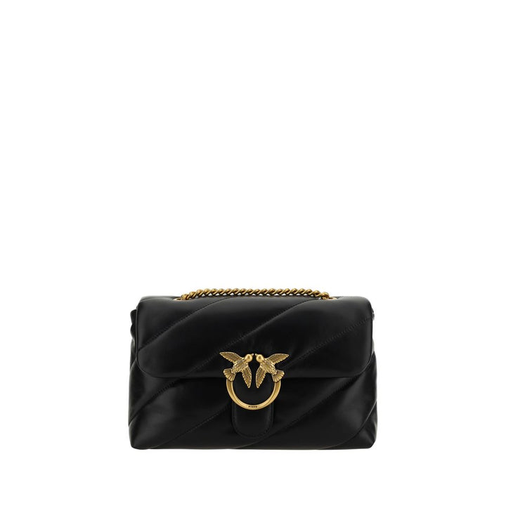 Schwarze Schultertasche aus Kalbsleder Bos Taurus