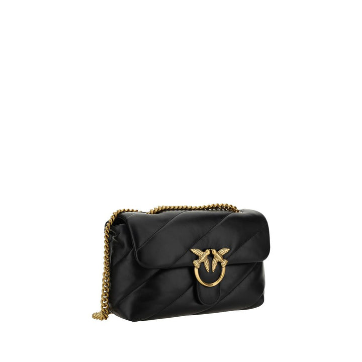 Schwarze Schultertasche aus Kalbsleder Bos Taurus