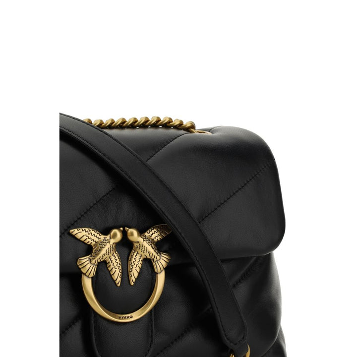 Schwarze Schultertasche aus Kalbsleder Bos Taurus
