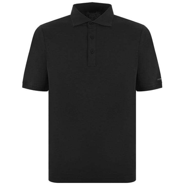 Schwarzes Baumwoll-Poloshirt