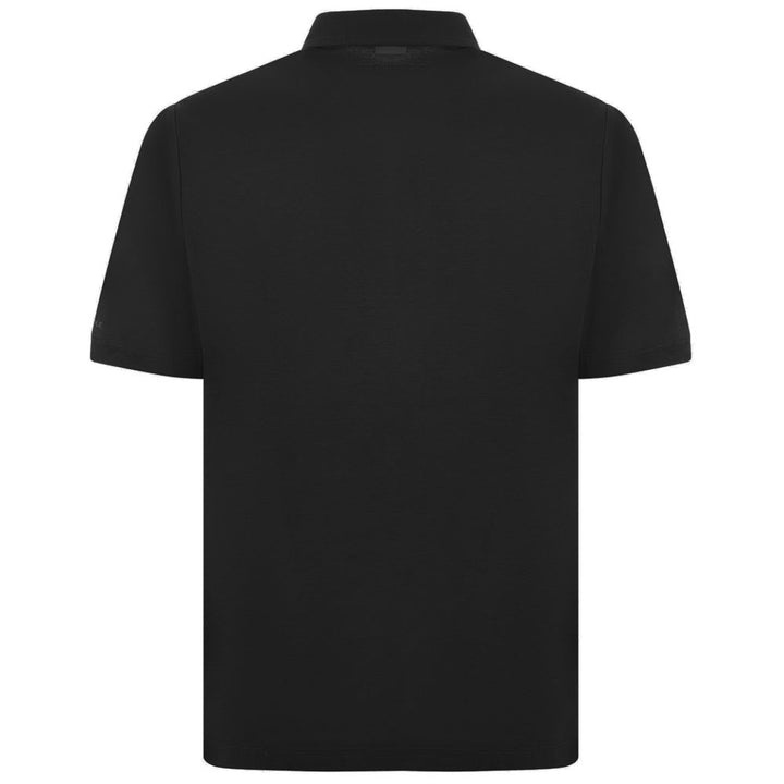 Schwarzes Baumwoll-Poloshirt
