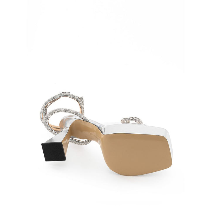 Elegante silberne Leder-Plateaus