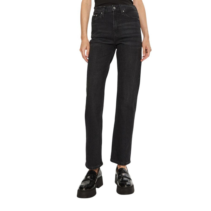Schwarze Cotton Mom Jean