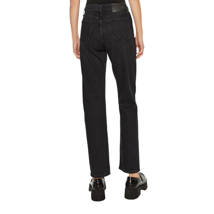Schwarze Cotton Mom Jean