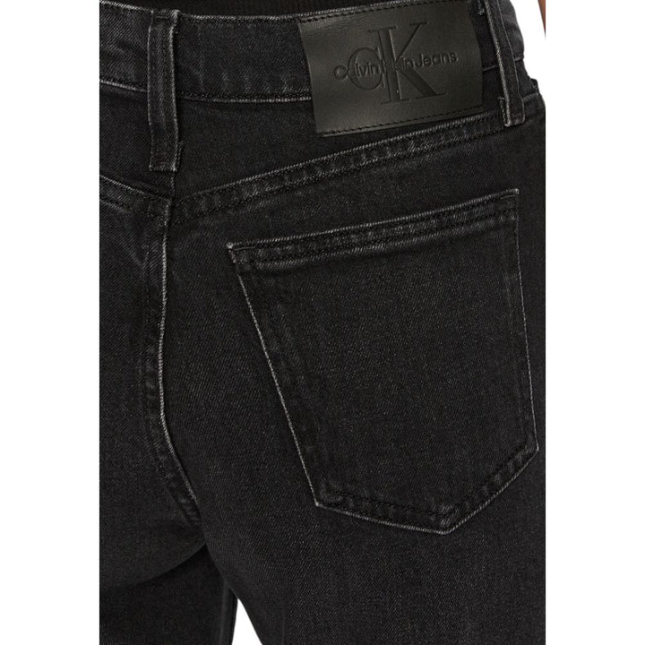 Schwarze Cotton Mom Jean