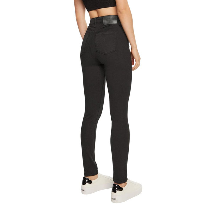 Schwarze Baumwoll-Skinny-Jeans