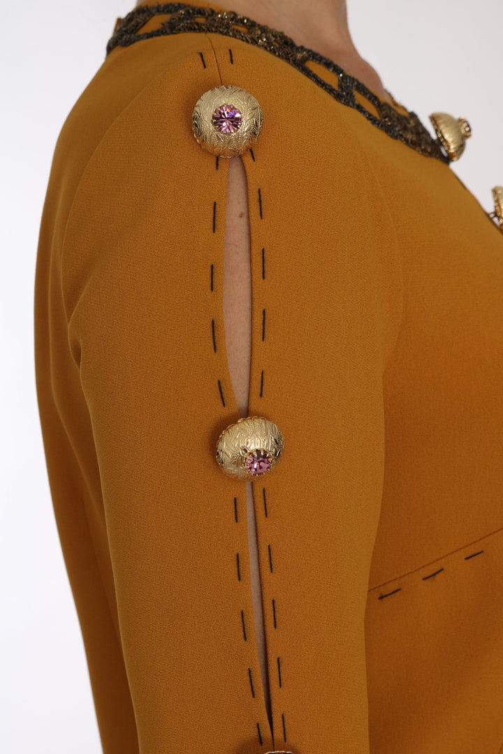 Braunes Mini-Kleid mit Kristallverzierung