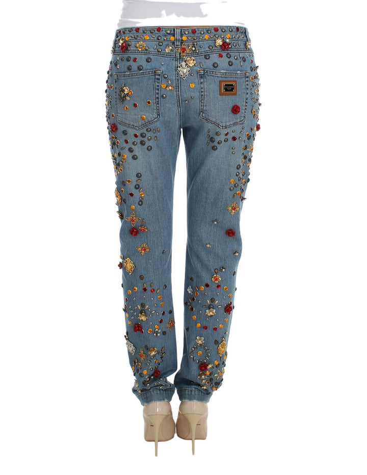 Crystal Roses Herz verschönert Jeans