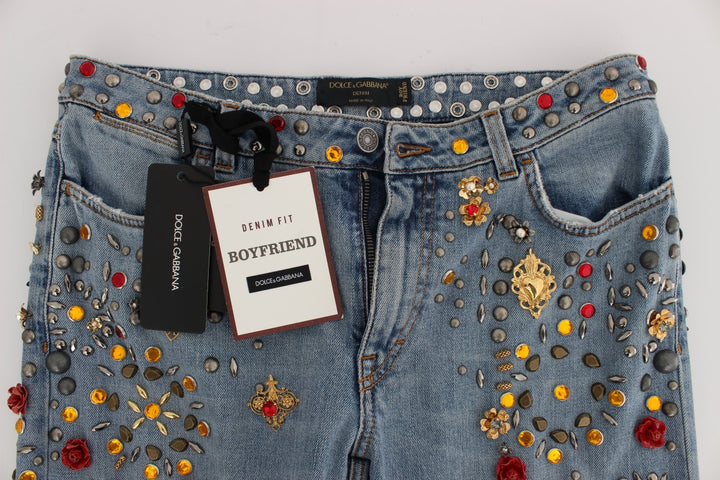 Crystal Roses Herz verschönert Jeans