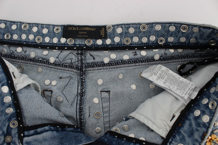 Crystal Roses Herz verschönert Jeans