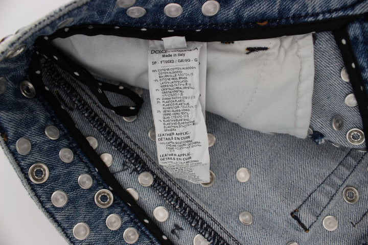 Crystal Roses Herz verschönert Jeans