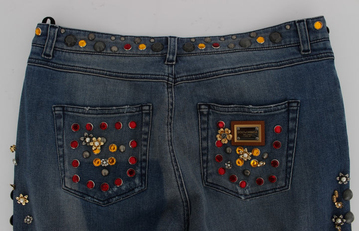 Crystal Roses Herz verschönert Jeans