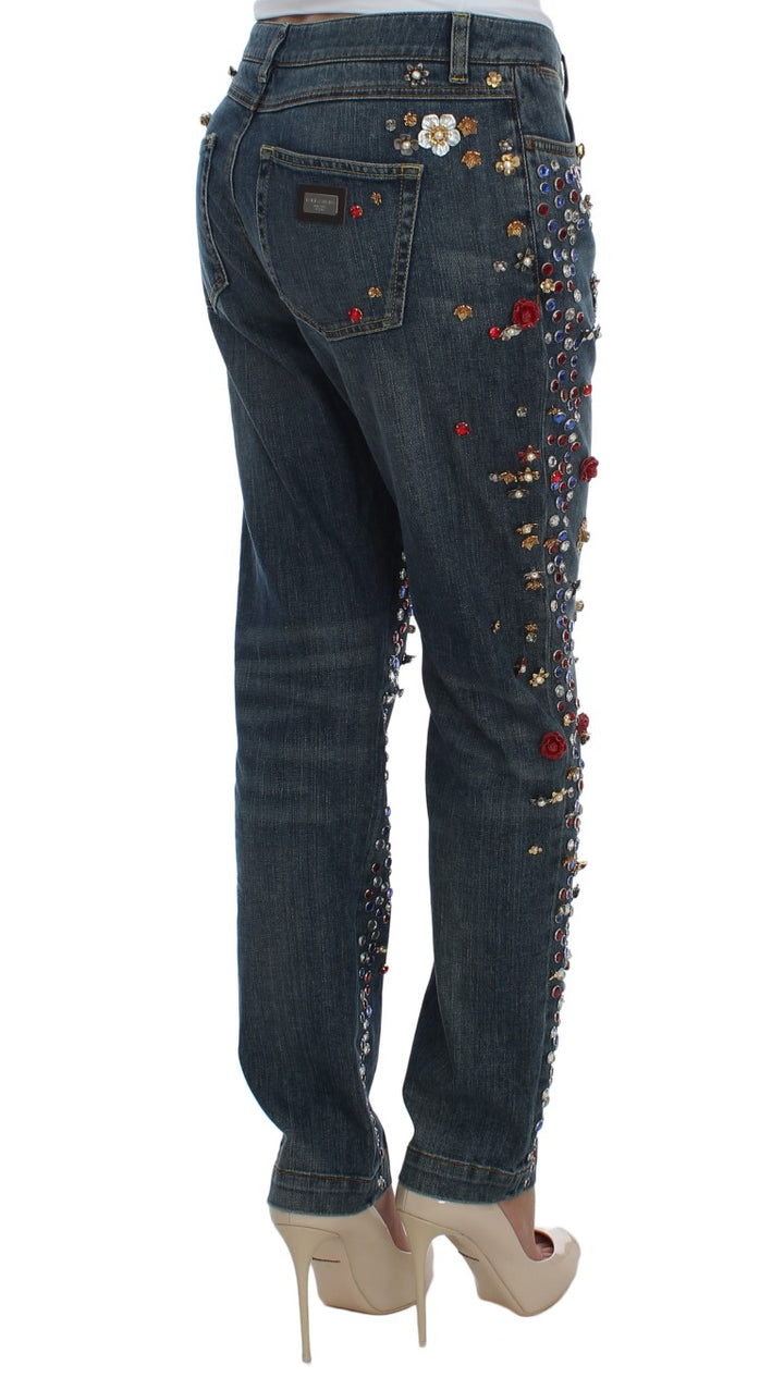 Crystal Roses Herz verschönert Jeans