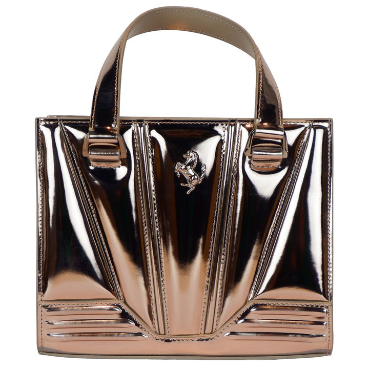 Graue Lederhandtasche