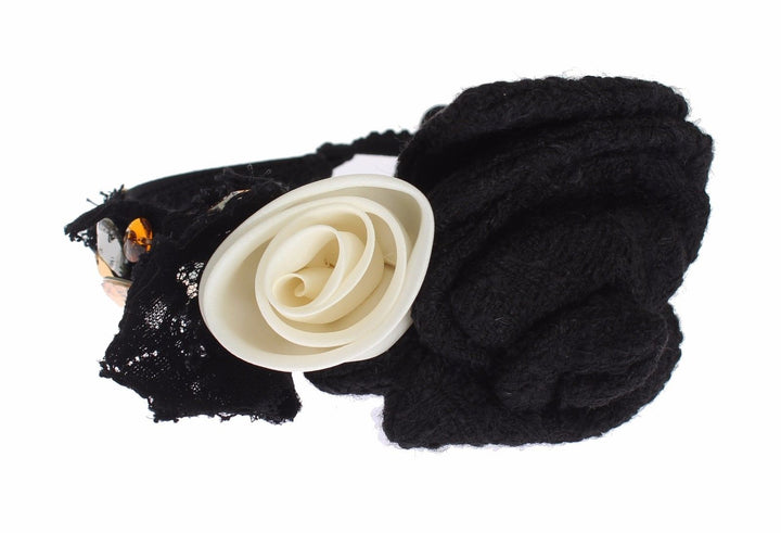 Diadem Stirnband Tiara Weiß Rose Kristall Haar Gold
