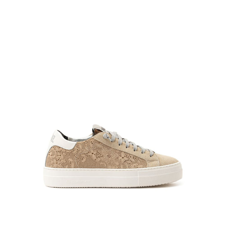 Beige leather sneakers