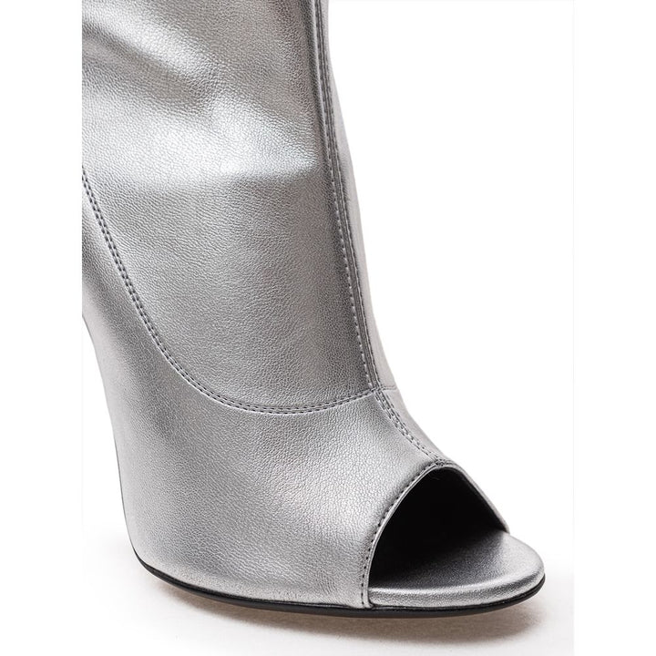 Grey leather boots