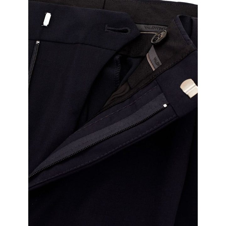 Black wool jeans & trousers