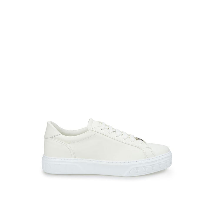 Glatte weiße Leder-Sneakers