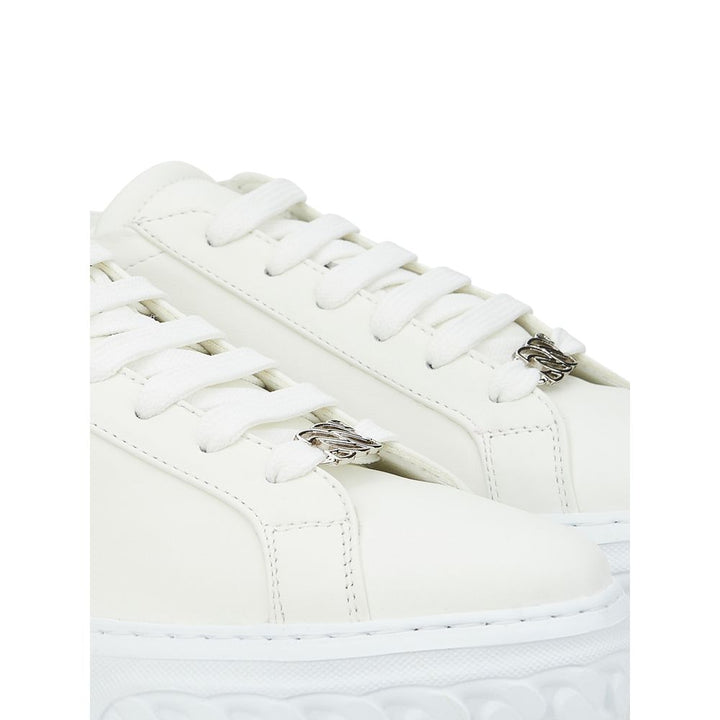 Glatte weiße Leder-Sneakers