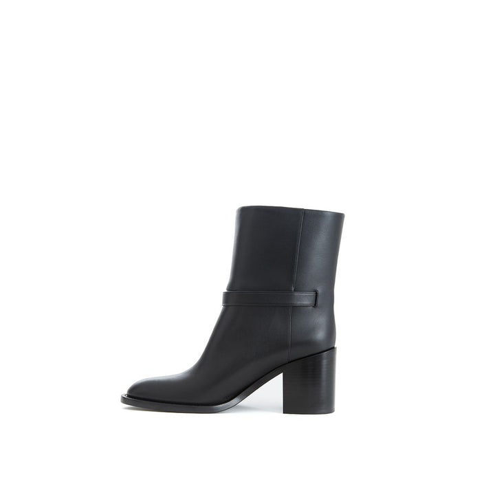 Black leather boots