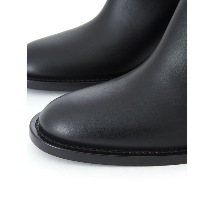 Black leather boots