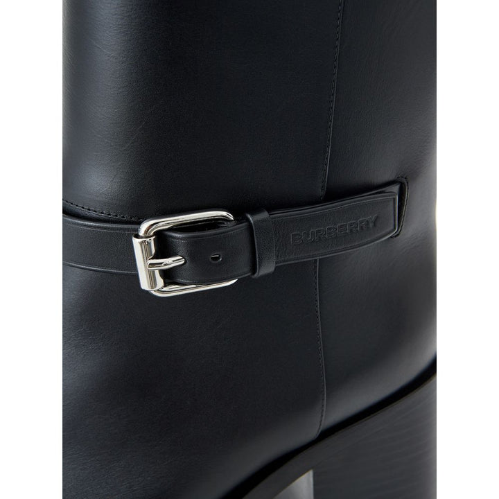 Black leather boots