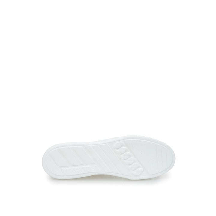 Glatte weiße Leder-Sneakers