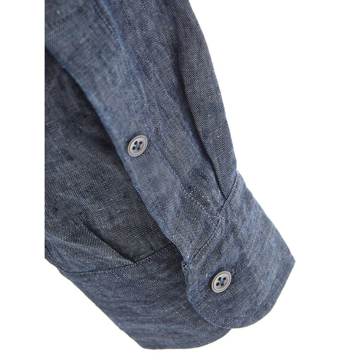 Elegantes flachsblaues Hemd für Männer