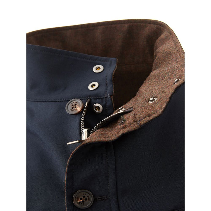 Elegante blaue Jacke aus Wolle für Männer