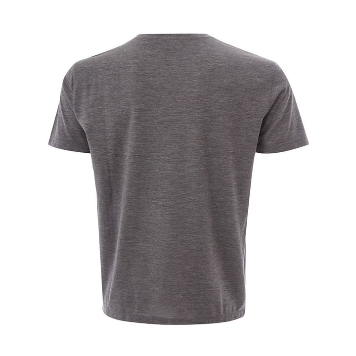 Elegantes graues Designer T-Shirt aus Wolle