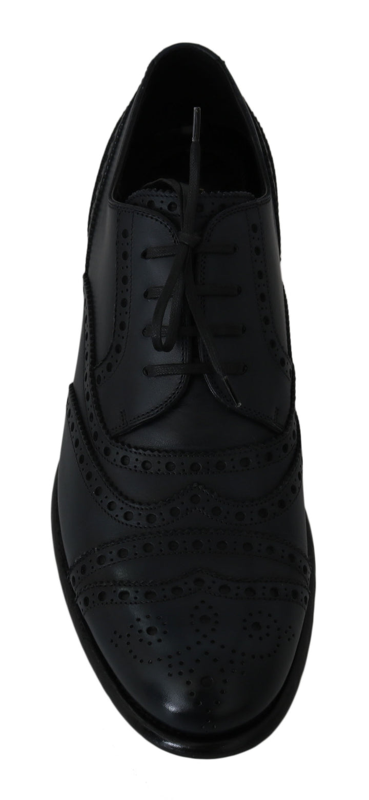 Dunkelblaue Leder Wingtip Oxford Dress Schuhe