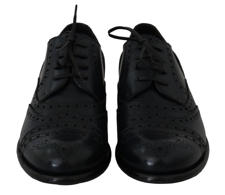 Dunkelblaue Leder Wingtip Oxford Dress Schuhe