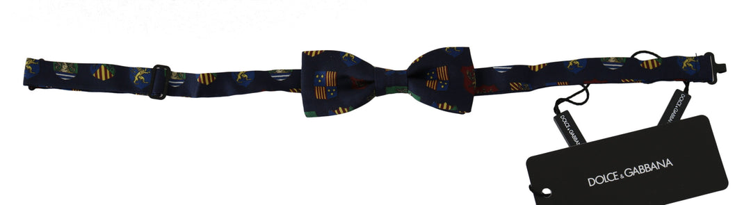 Exquisite Seidenfliege mit blauem Flaggendruck