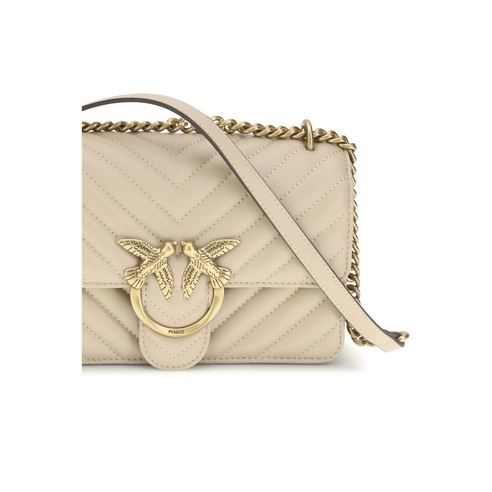 Kalbsleder Bos Taurus Schultertasche Beige