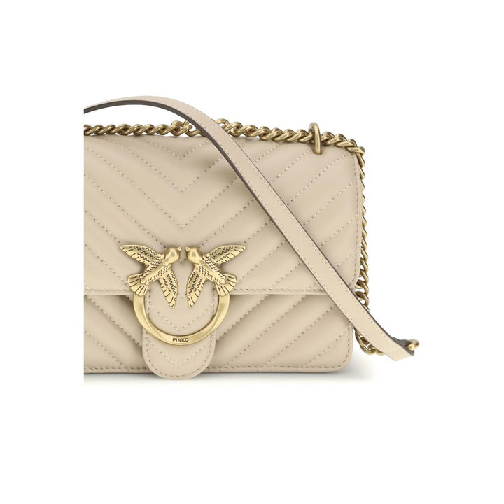 Kalbsleder Bos Taurus Schultertasche Beige