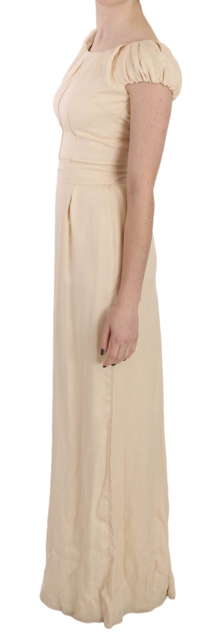 Silk column dress with garter sleeves