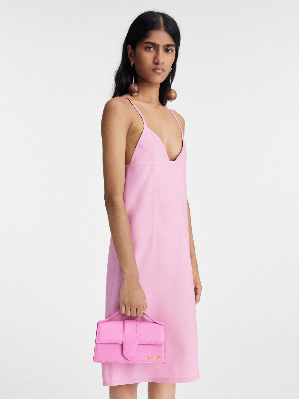 Neon Pink Leather Le Grand Bambino Handtasche