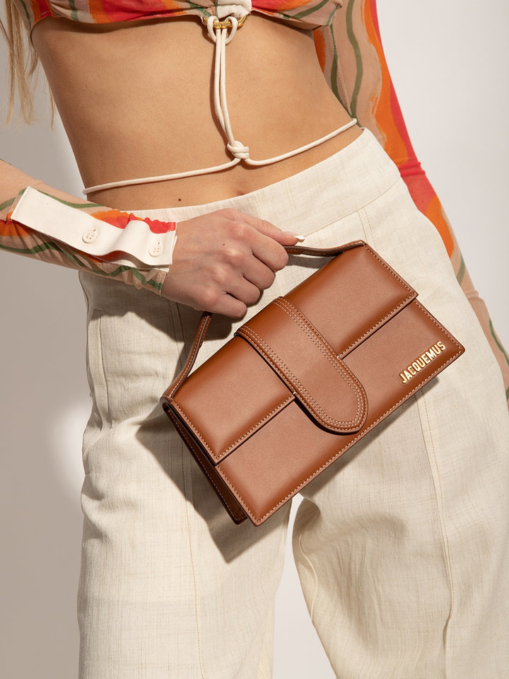 Hellbraune Lederhandtasche Le Grand Bambino