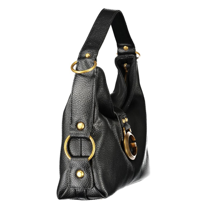 Schwarze Damen-Handtasche aus Polyurethan