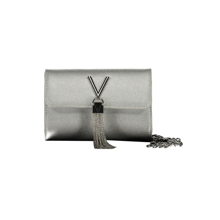 Damenhandtasche aus Polyurethan in Argento