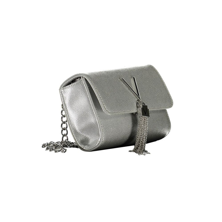 Damenhandtasche aus Polyurethan in Argento