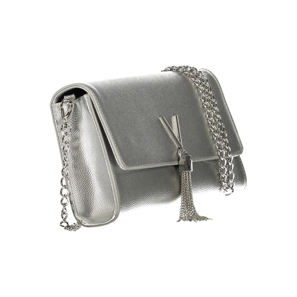Damenhandtasche aus silbernem Polyurethan