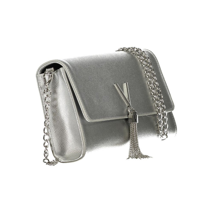 Damenhandtasche aus silbernem Polyurethan