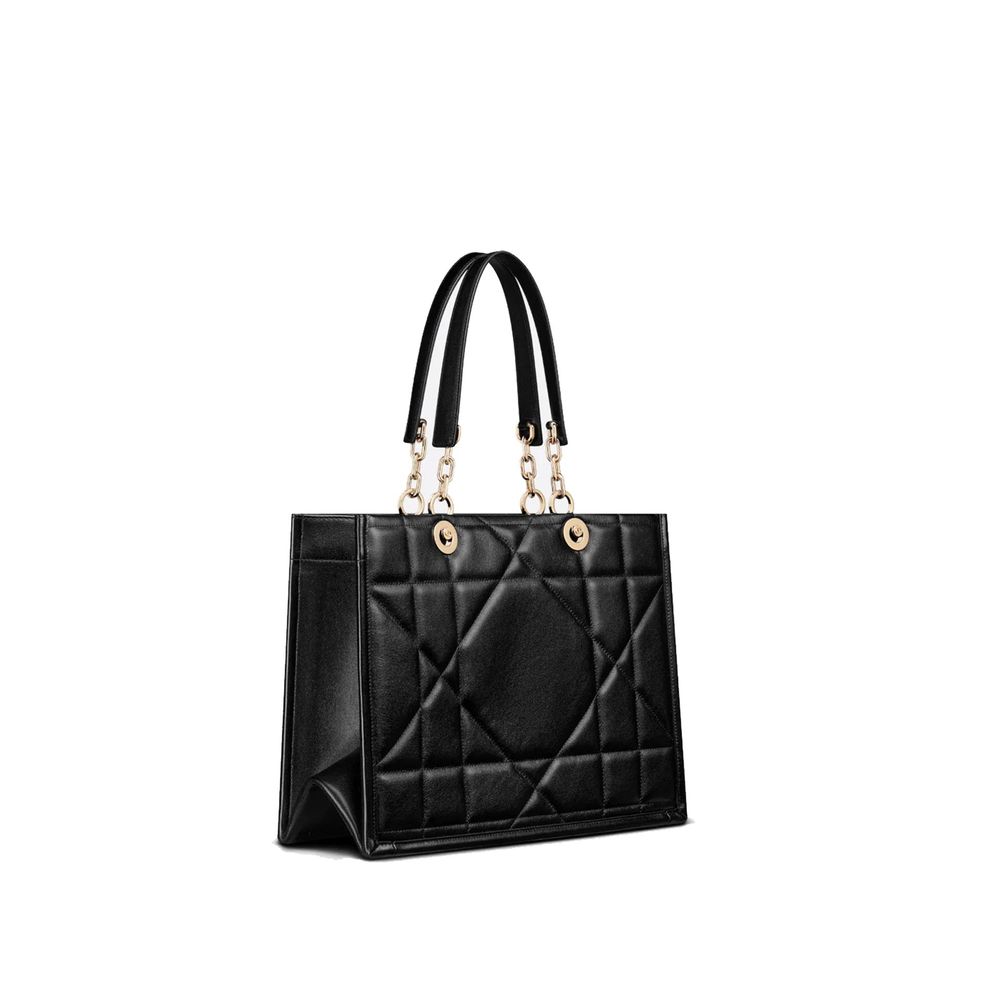 Schwarze Leder-Handtasche